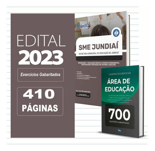 Kit Sme Jundiaí Sp Professor I + 700 Questões, De Professores Especializados. Editora Solução Concursos, Capa Mole, Edição Oficial Em Português, 2023