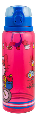 Botella De Plástico Con Muñequera Personajes Animados 950 Ml Color Hello Kitty