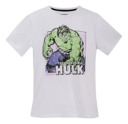 Polera Niño El Increible Hulk Blanco Marvel