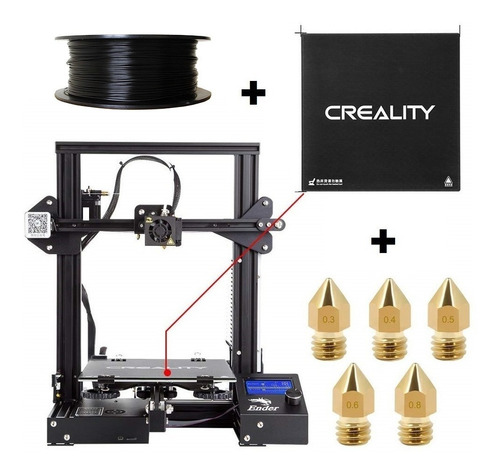 Impresora Creality 3d-ender-3 Con Rollo De Filamento Pla 