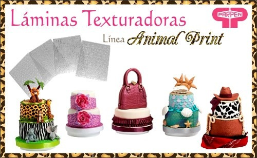 Imagen 5 de 7 de Set De 8 Láminas Texturadoras Animal Print Parpen