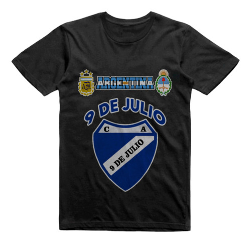 Remera Algodon Negra 9 De Julio Bahia Blanca