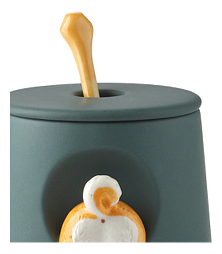 500ml Cute Cartoon Corgi Butt Taza De Cerámica Con Tapa