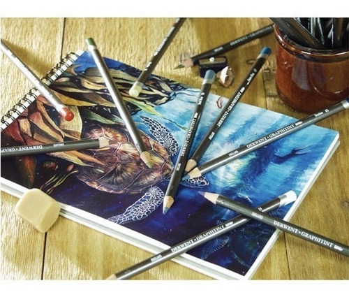 Imagen 4 de 5 de Lápices De Colores Graphitint-acuarelables Derwent X 12 Uni