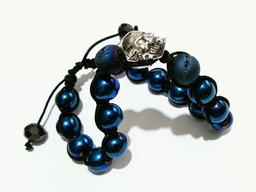 Pulsera Unisex Marca Holguer Bracelets  Hematita Skull