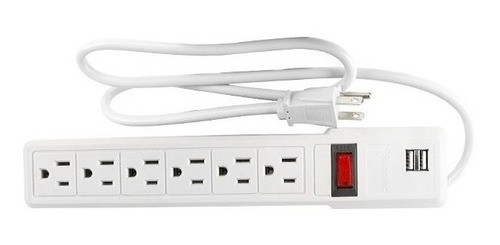 Multicontacto Sanelec Con 6 Contactos 2 Entradas Usb 15a