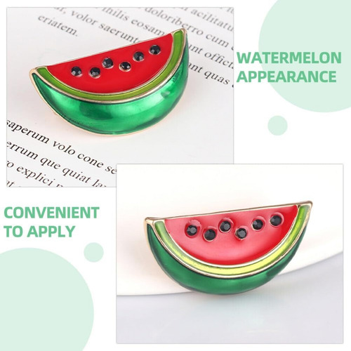 4 Uds. Pin Esmaltado De Sandía Broche Rojo Con Forma