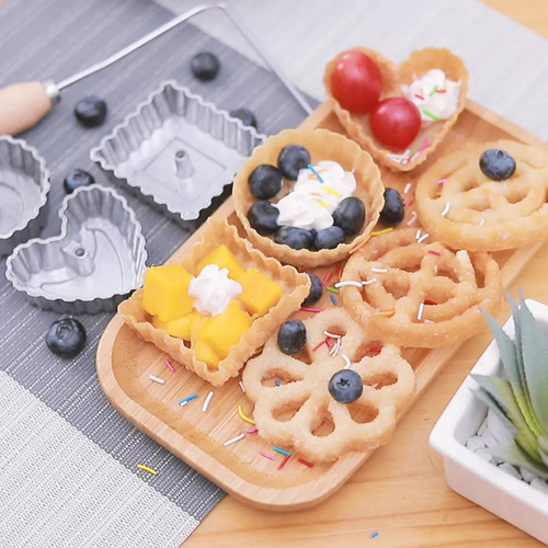 Moldes Para Bollos Con Mango De Madera Para Galletas, 6 Unid