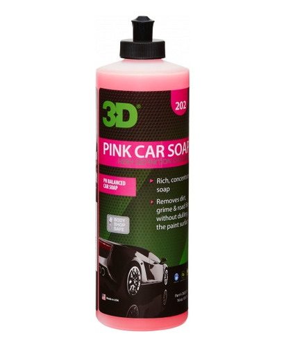 3d Pink Car Soap Shampoo Para Autos Ph Neutro 16oz