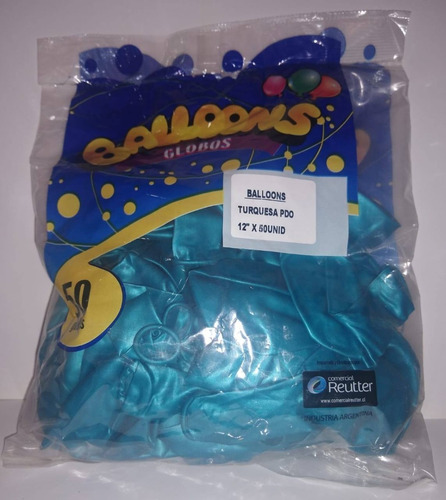 Globos Turqueza 12 Pulgadas X 50 Unidades Perlados Deco