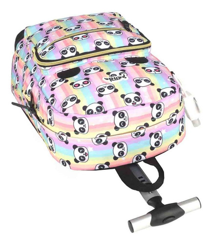 Imagem 6 de 7 de Mochila De Rodinhas Juvenil Panda Preto Up4you Luxcel