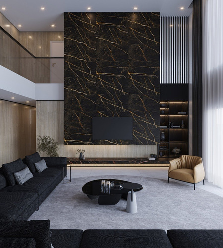Imagen 2 de 7 de Porc. Marquina Gold Lume 63x120 Satinado Rectificado 1era