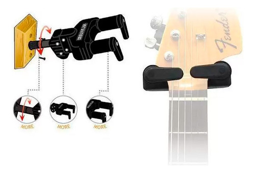 Suporte P/ Guitarra De Parede Ctrava Hercules Gsp38wb Cor Preto
