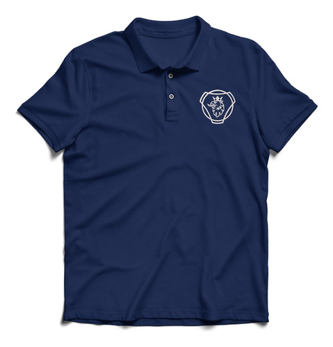 Remera Polo Chomba Hombre Bordada Scania + Águila Espalda