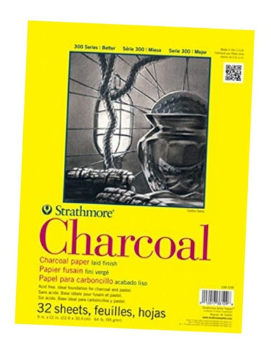 Strathmore 300 Series Charcoal Pad Color Blanco, 9 X12  .