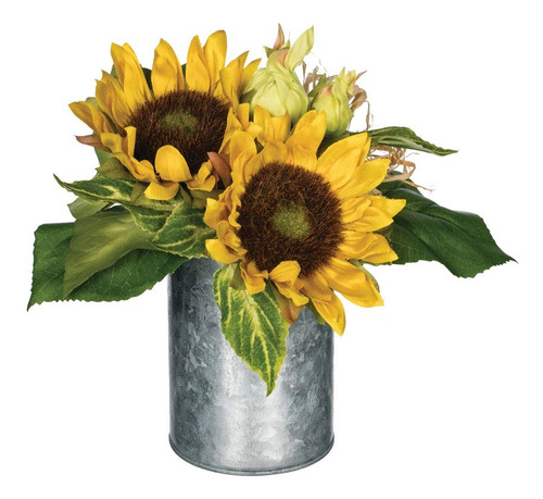 Girasol Artificial Lata Metal Galvanizado 9 