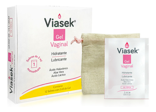 Viasek Gel Hidratante Y Lubricante Vaginal 12 Sobres 2 Ml