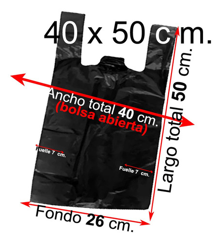 Bolsas Plásticas Tipo Camiseta - 40x50 - 100 Uds. - Colores