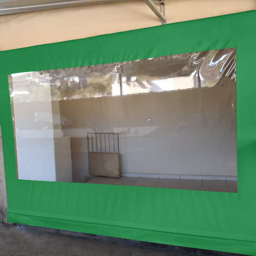 Toldo Retrátil Completo Com Tubos - Sob Medida 3,10 X 2,50 Cor Verde com visorverde