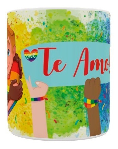 Imagem 2 de 5 de Caneca Lgbt Te Amo Para Presente Gays Bissexuais Transgênero