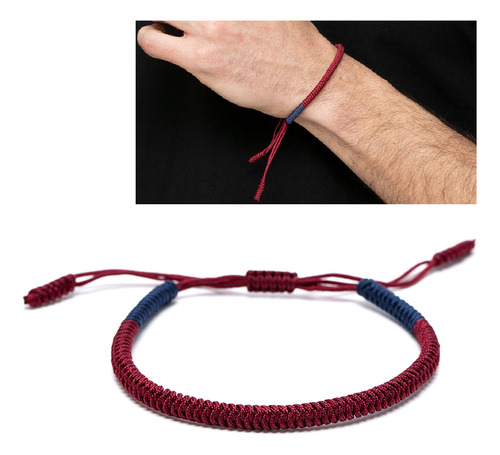 Pulsera Budista Para La Suerte Roja C/azul