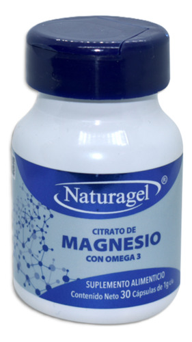 Naturagel Citrato De Magnesio Con Omega 3 30 Capsulas de 1g Sabor Sin Sabor