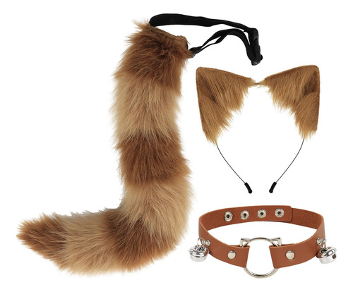 Conjunto De Orejas, Collar Y Cola, Disfraz Para Actuación