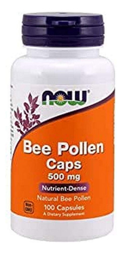 Bee Pollen Caps 500mg, Polen De Abeja, 100 Caps, Now,