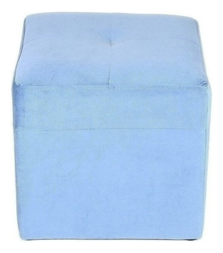 Pouf Cubo Felpa Azul Petroleo / Muebles América