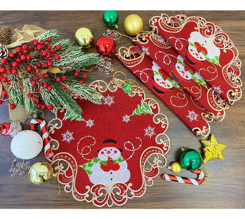 Granddeco Christmas Holiday 14  Manteles Individuales Juego 