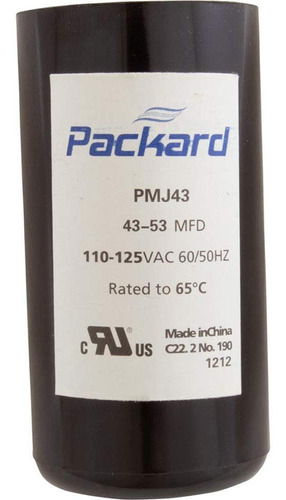 Imagen 1 de 1 de Capacitor De Arranque 43-53mfd 110v