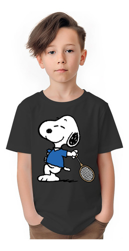 Polera Niños Snoopy Padel Tenis Pro 100% Algodon Wiwi