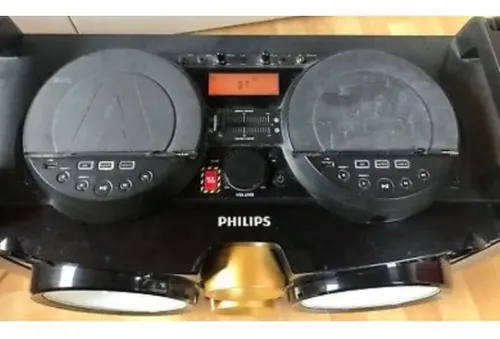 Mini Sistema Philips Ntrx100 380w Mp3 Usb Doble Fm Bluetooth Color Negro/Dorado