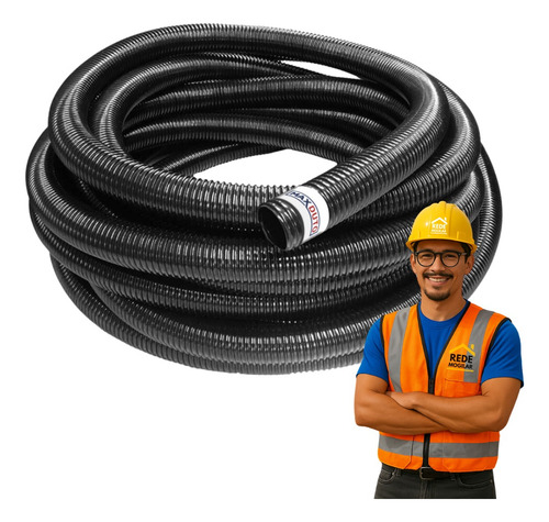 Duto Eletroduto Reforçado 4pol 100mm Rolo C/ 10 Metros Preto