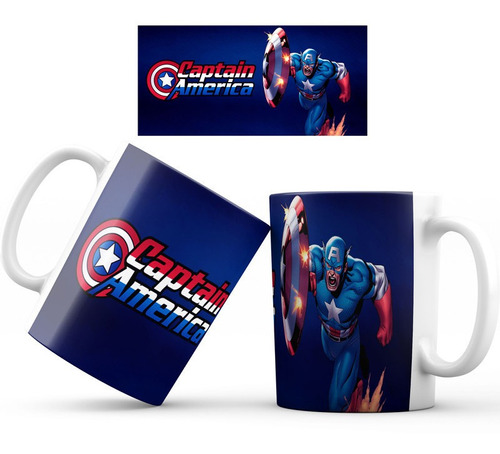 Mug Taza Capitan América Superheroe Marvel 003