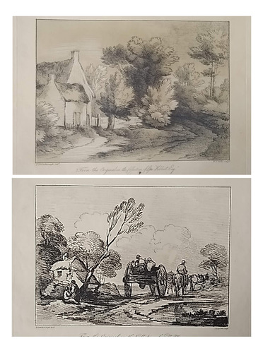 Gainsborough Escenas De Campo 2 Grabados S Xix Ot2824 (Usado)