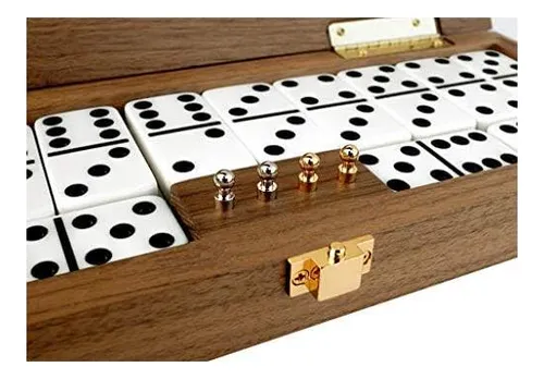 Alex Cramer Mariner Domino Juego Con Estuche De Nogal Doble