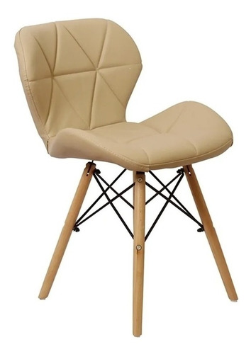 Cadeira Charles Eames Eiffel Slim Wood Estofada A Melhor!