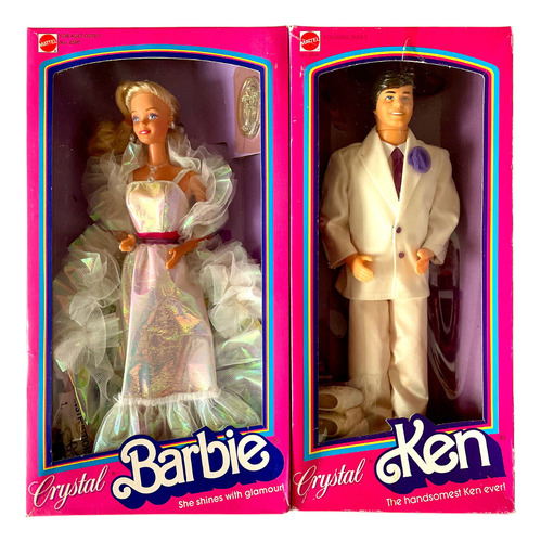 Crystal Barbie Y Ken Cristal Muñecos Vintage Mattel Año 1983 (Usado)