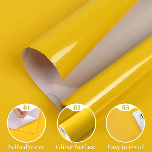 Vinyl Adhesive Paper Tanone, Color Amarillo, 40 Cm X 5 M