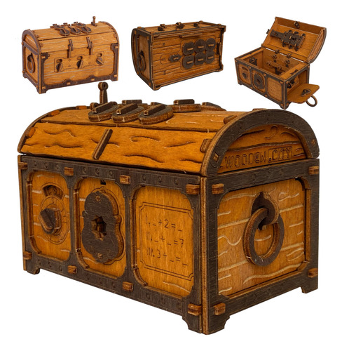 Wooden.city Caja De Rompecabezas Cofre Del Tesoro Monta.