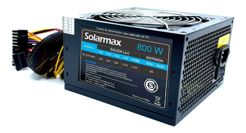 Fuente Solarmax Gamer 800w Turbina 12cm En Caja Con Cable