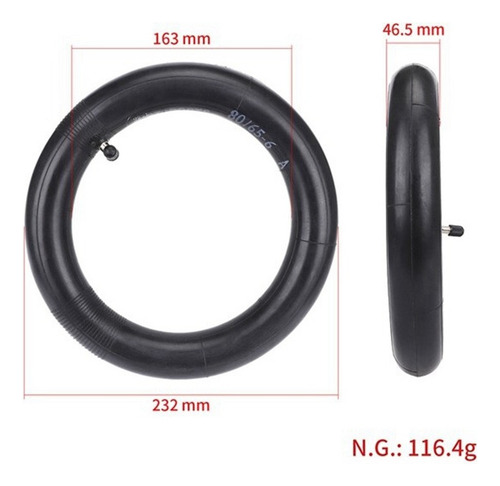 2 Tubos Interiores De 10 Pulgadas 80/65-6 De Goma De 255 X 8