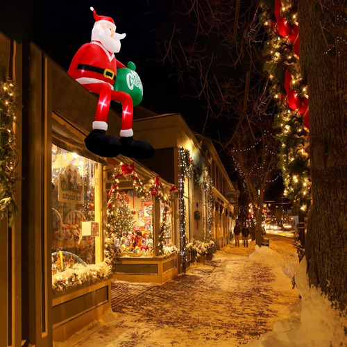 Inflable Papa Noel Trepador, Decoraciones Inflables Con Led