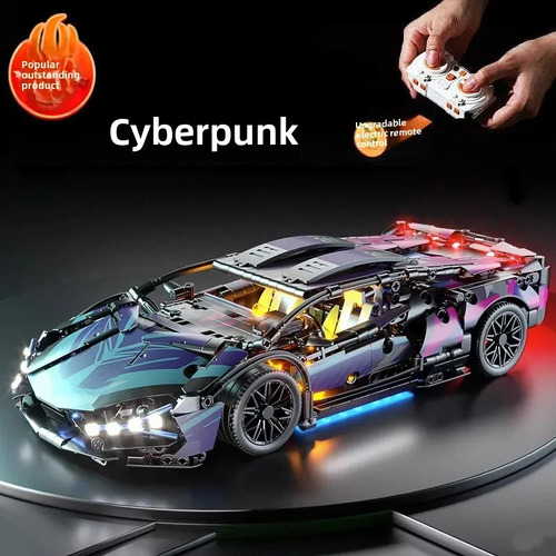 Cyberpunk Remote Control Car Pink V12 Lego Fit
