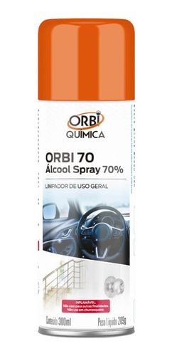 Álcool Spray Higienizador 70% Aerossol 300ml Orbi