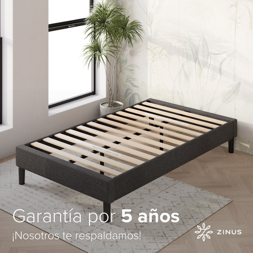 Zinus Curtis | Base Cama Matrimonial Con Estructura Tapizada