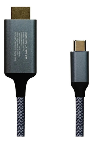 Cable Convertidor Vorago Tipo C A Hdmi 4k 1.8m Cab-310
