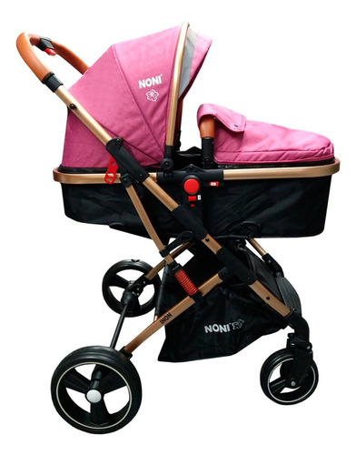 Carriola De Lujo Para Bebe Paseo Ts Elite 999g Color Fucsia Chasis Cobre