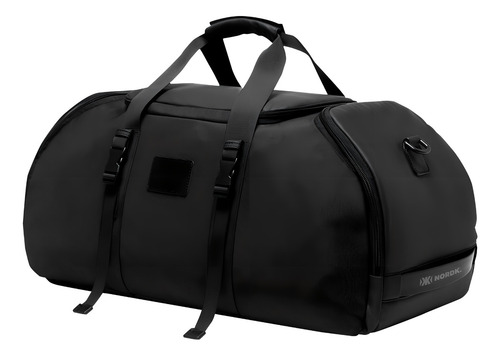 Mochila y maleta Nordk On The Road 2 en 1, 36 litros, color negro, diseño de tela lisa